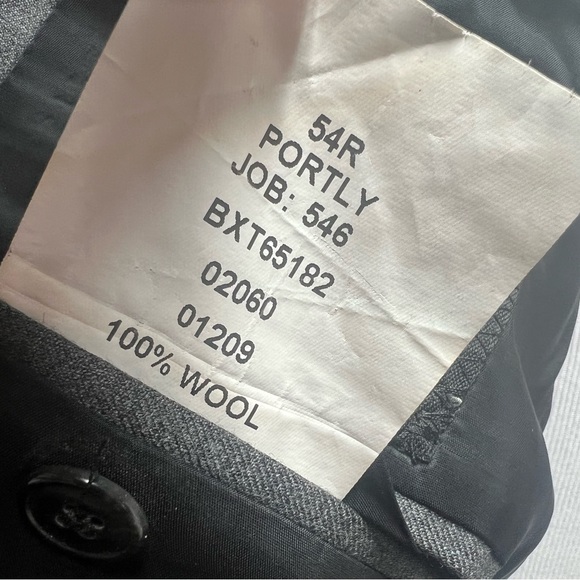 Men's Jos. A. Bank Gray Plaid 2-Button 54R Blazer Jacket 48x26 Pants Portly Suit - Picture 6 of 10